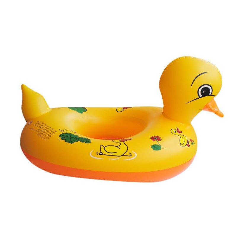 Karton -Schwimmringspielzeug von Kindern, PVC gelbe Ente aufblasbare Wasserfahrt für Kinder