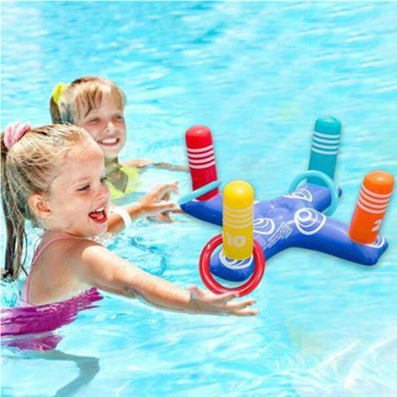 Schwimmendem Schwimmring werfen Wasserspielzeug Set, aufblasbares Ring -Wurf -Spiel, Kinder für Erwachsene innen im Freien Spielparty