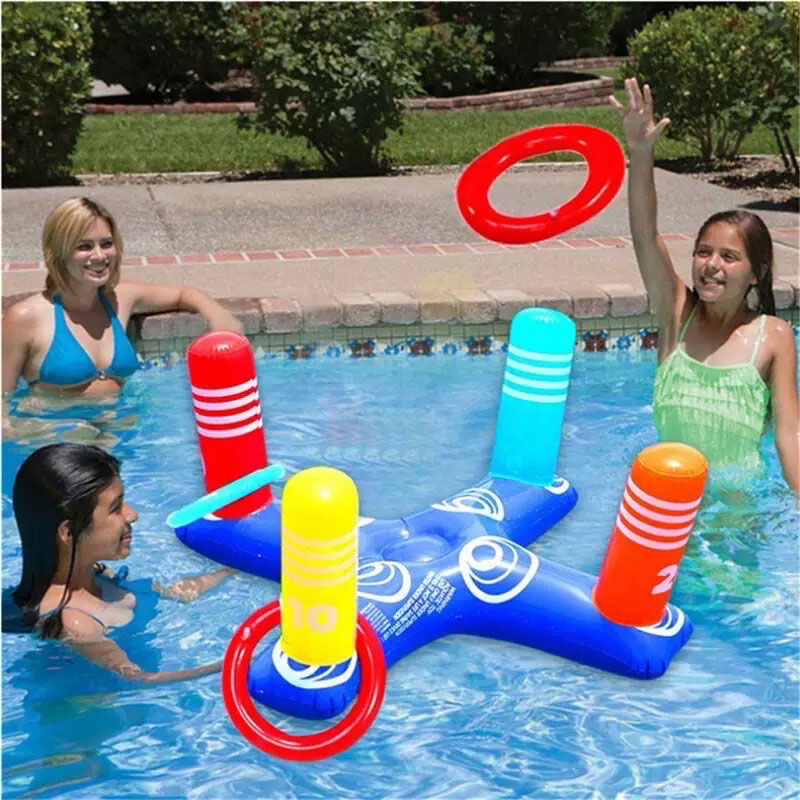 Schwimmendem Schwimmring werfen Wasserspielzeug Set, aufblasbares Ring -Wurf -Spiel, Kinder für Erwachsene innen im Freien Spielparty