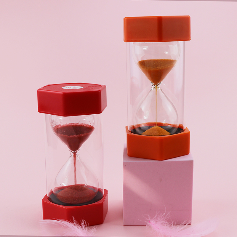 Bunte plastische hexagonale Abdeckstil 30/20 Minuten Sanduhr Sandglas Sanduhr Timer heiß
