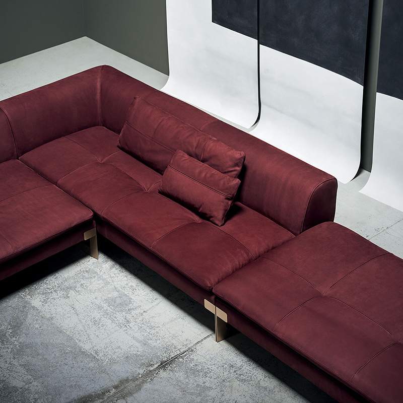 Italienisch Luxusgoldbein 7 Sitzer L Form Eckschnitte Sofa Set Möbel