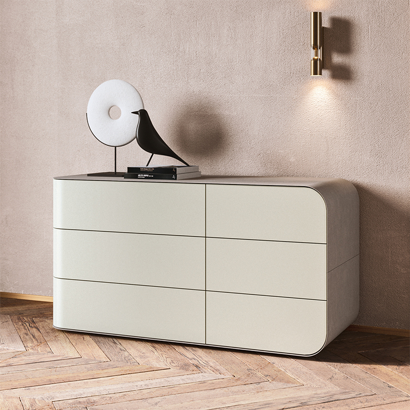 Moderne Hausmöbel Leder Holz weißes Buffet Sideboard für Esszimmer