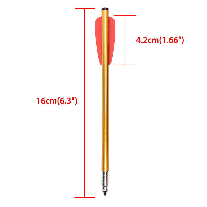 Abschlussarrow 160 mm Gold Farbwelle Aluminium Pistolen Armbrustpfeilschrauben