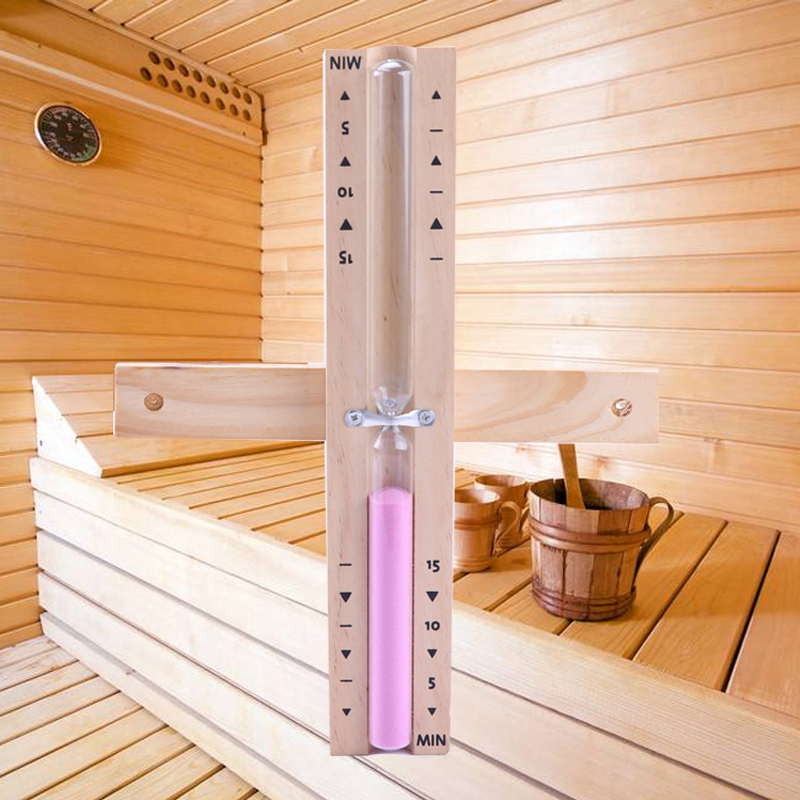 Fabrik Großhandel 5 15 Minuten Öko -bunte rotbare Sanduhrholz -Sauna -Sand -Timer