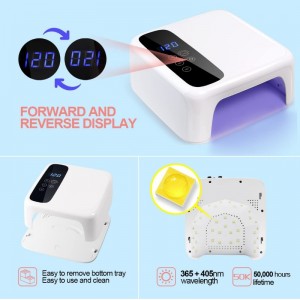 M&R 602pro -Kabelless -LED -Nagelschein, drahtloser Nageltrockner, 72W wiederaufladbares LED -Nagellicht, tragbare Gel UV -LED -Nagellampe mit 4 Timer -Einstellungssensor und LCD -Display, professionelle LED -Nagellampe für Gelpolitur