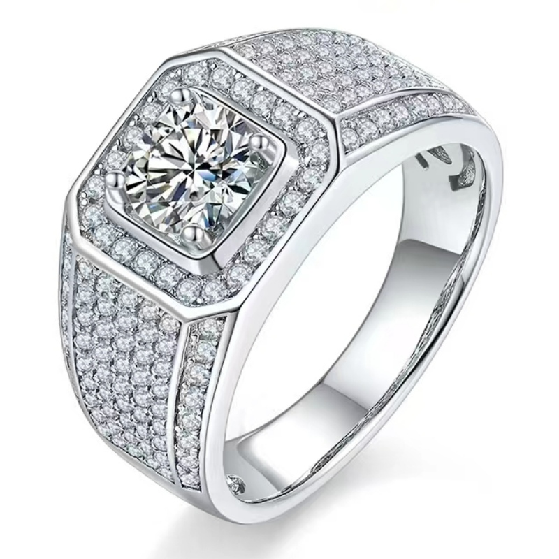 Engagement S925/18K/14k/10k mit Moissanit/echter Diamant für den Menschen