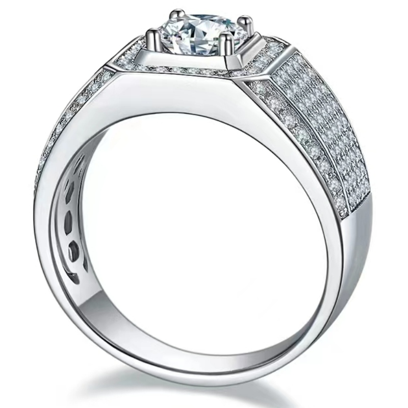 Engagement S925/18K/14k/10k mit Moissanit/echter Diamant für den Menschen