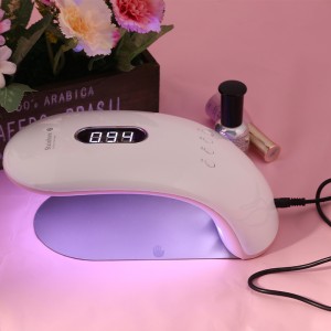 Frau kann die Hälfte der Himmels -Leuchttherapie -Lampe Regenbogen 2 halten