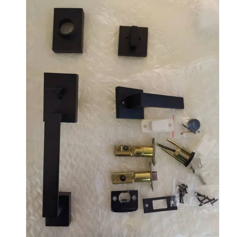 8003 Schwarzer Einstiegstür mit einer Eingangsschlosse mit einzelnen Setzen, Eingangsschloss -Set