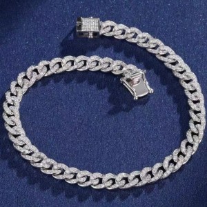 Tuochen Schmuck 18K/14K/10K Gold kubanisches Armband mit Diamant/moissanitstein für den Menschen