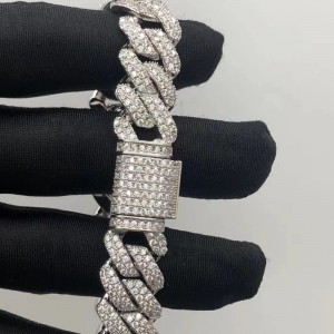 Tuochen Schmuck Sterling Silber 925 mit Moissanit -Steinarmband für den Menschen