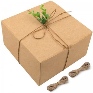 Moretoes Brown Geschenkboxen Kraft Pack 8x8x4 Zoll, Papiergeschenkkarton mit Deckel für Weihnachtsgeschenke, Brautjungfernpläne, Cupcake -Boxen, Handwerksgeschenkschachtel