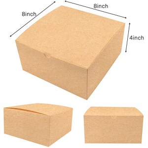 Moretoes Brown Geschenkboxen Kraft Pack 8x8x4 Zoll, Papiergeschenkkarton mit Deckel für Weihnachtsgeschenke, Brautjungfernpläne, Cupcake -Boxen, Handwerksgeschenkschachtel