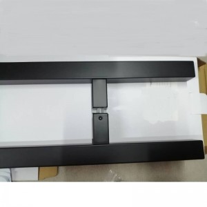 SS-031 Schwarz hochwertiger Edelstahl-Glas-Tür-Schiebetür Griff H Form Doppelseite, 24 Zoll quadratische Schiebetürgriff