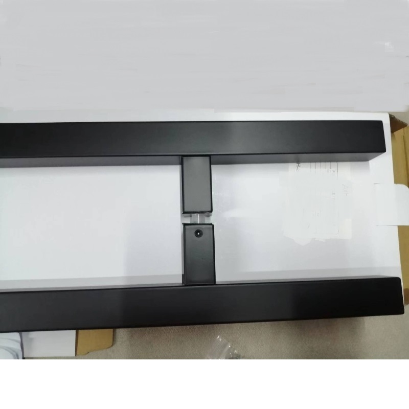 SS-031 Schwarz hochwertiger Edelstahl-Glas-Tür-Schiebetür Griff H Form Doppelseite, 24 Zoll quadratische Schiebetürgriff