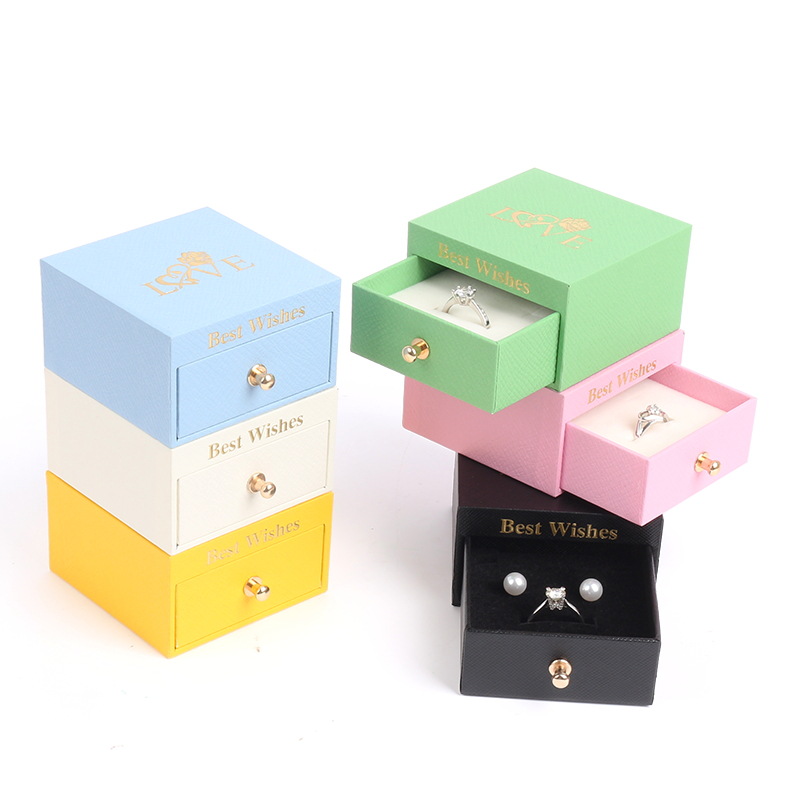 Neue Makkaronschubladen -Schmuckschachtel Ringbox Ohrring Box Anhänger Halskette Box Schmuckschachtel Geschenkbox Geschenkbox