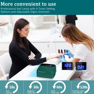 M&r 602prog grün korteloser LED -Nagelschein, drahtloser Nagelentrockner, 72W wiederaufladbares LED -Nagellicht, tragbare Gel UV -LED -Nagellampe mit 4 Timer -Einstellungssensor und LCD -Display, professionelle LED -Nagellampe für Gelp...