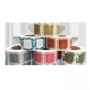 Farbbronzing transparent selbst kleber benutzerdefinierte heiße silberl0g0 beschichtete papier roll Etikett Aufkleber Selbstkleinbar