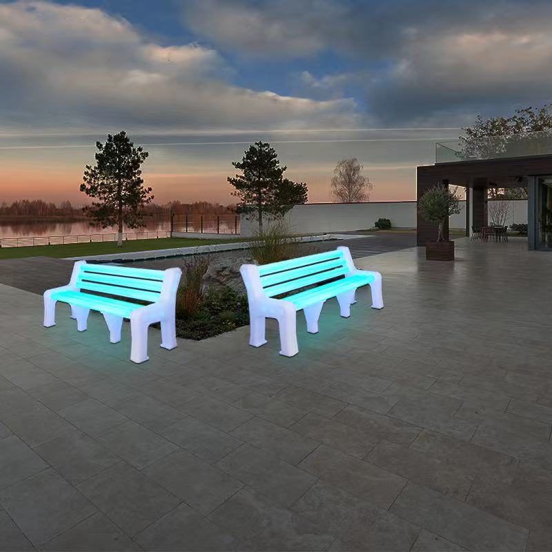 LED Glühen Parkbänke für außen, pe plastische batteriebetriebene Gartenbank, Wintergarten, Terrasse, Rasen oder Gartensitz können 600 kg tragen