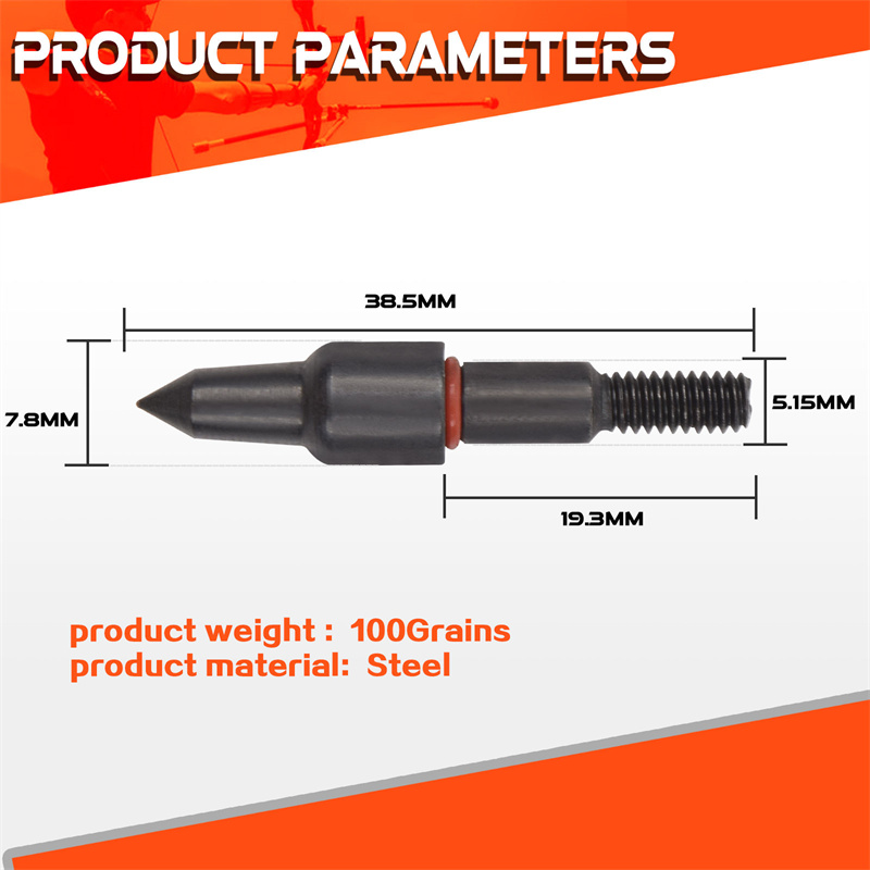 Elongarrow 100 Grain Bogenschießen Stahlpfeilspitzen für 7,8 mm Pfeile