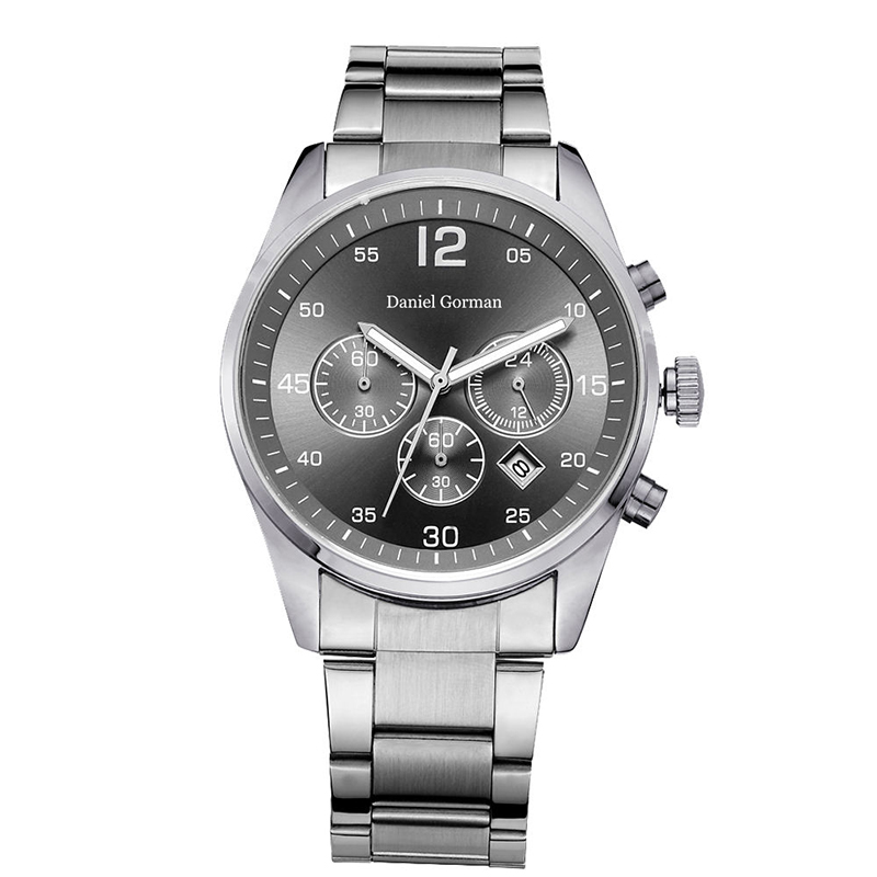 Daniel Gorman RM2210 Neues Design Hot Sell Lederband Metallic Quartz Twist Platinum Geneva Luxus Männer Uhren