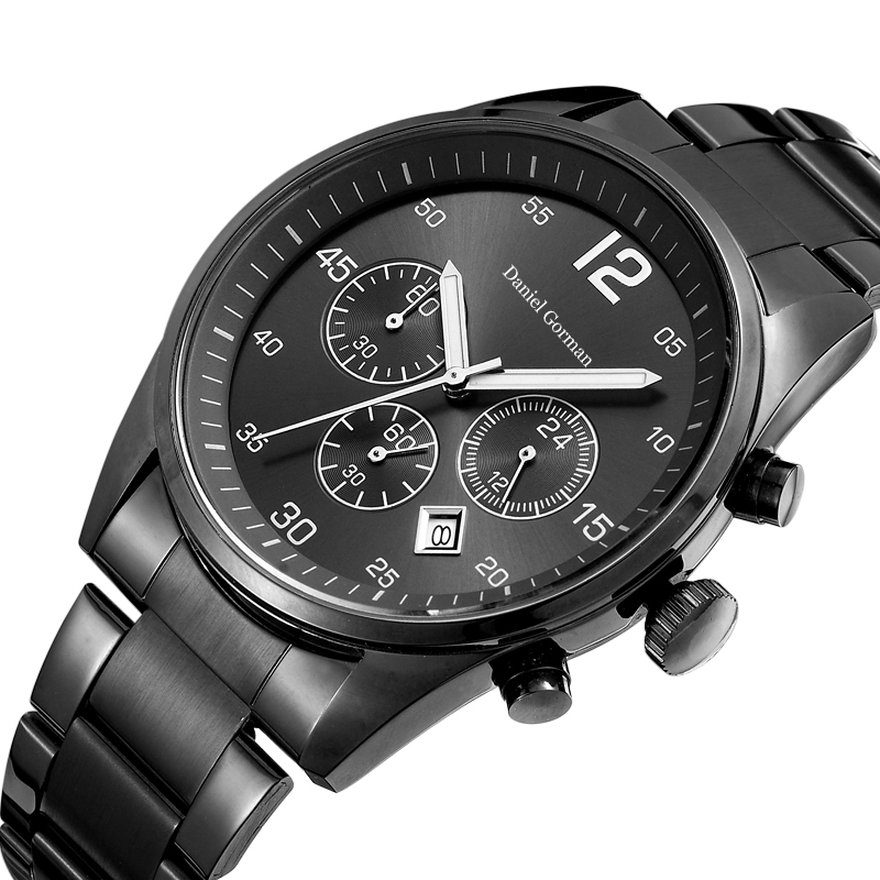 Daniel Gorman RM2210 Neues Design Hot Sell Lederband Metallic Quartz Twist Platinum Geneva Luxus Männer Uhren