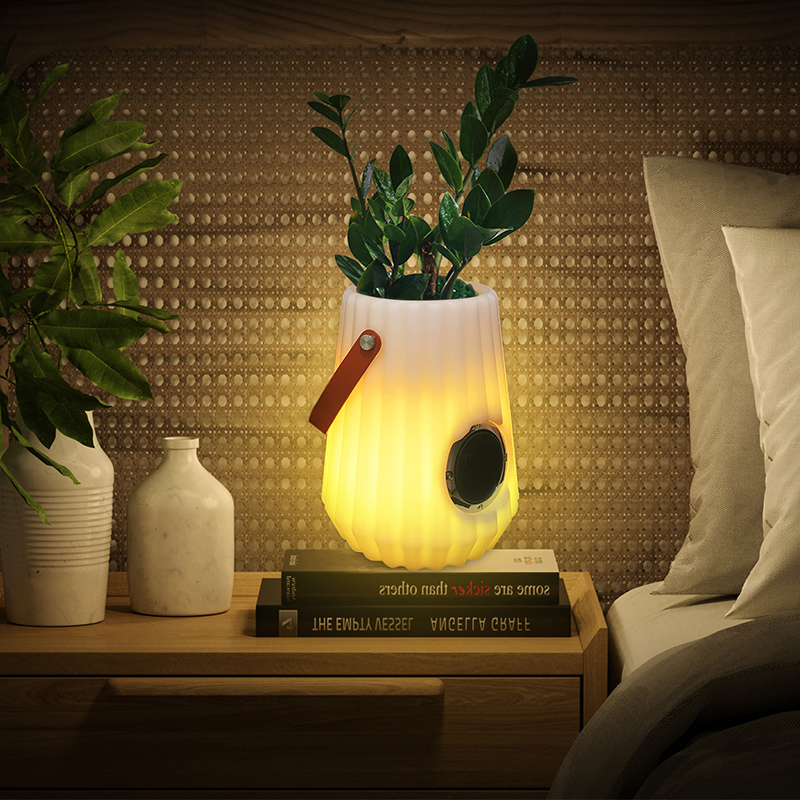 LED Leuchtete Blumentopf Innenräume/outdoor kreativer intelligenter Tischlampe für Wohnzimmer, Schlafzimmer, Gartendekoration, dimmbare Eisbahn -LED -Leuchten mit Bluetooth -Lautsprecher