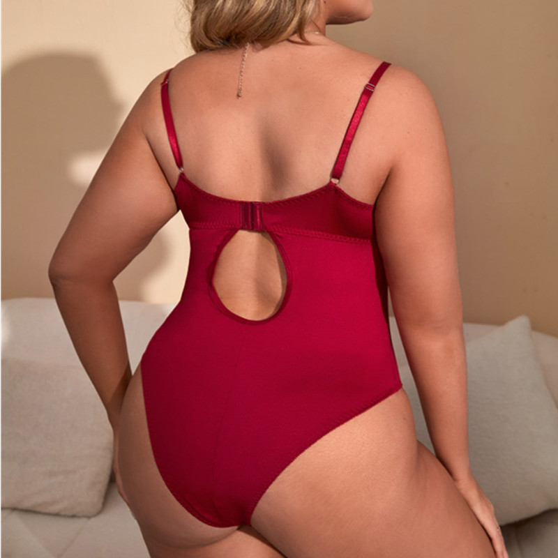 Spitzeneinsatz Bodysuit sexy Geschirr Teddies und Bustiers mit Spitzenverkleidung