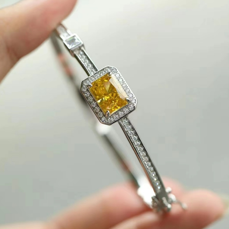 Sterlingsilber 925 mit hohem Kohlenstoff -farbenfrohes Diamantarmband