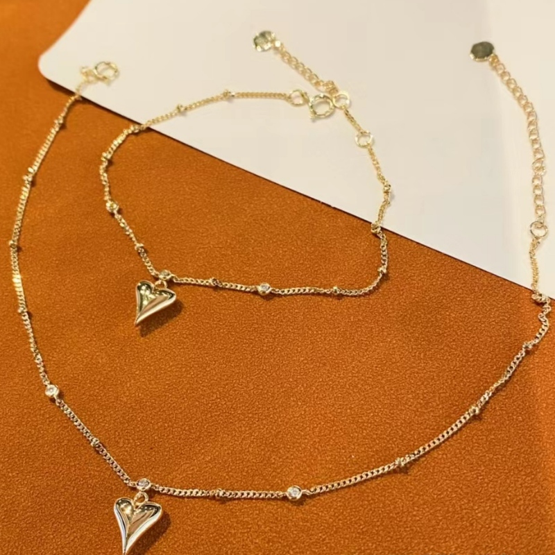18K Gold Herzarmband und Fußkettchen