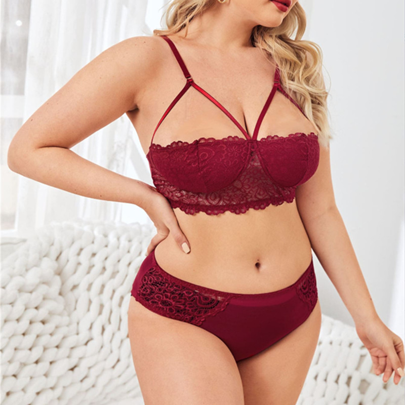 Bequemes Blumenspitzenkabelbaum 2 Stück Dessous Set sexy Unterwäsche Set