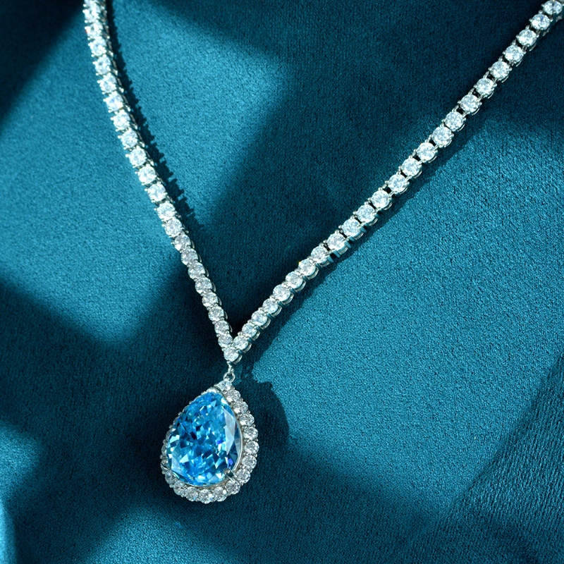 Herz des Ozeans Anhänger 40ct High-End Luxusblitz Vollendiamant Halskette