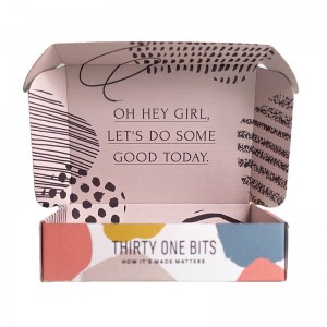 Doppelseitige rosa Flugzeugkasten Quadrat Express-Kleidung T-Shirt Verpackungsbox Multisize Farbbox Wellbleche Box