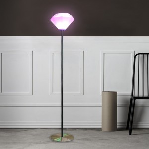 2022neuenordische minimalistische Wohnkulturstehlampe, stehende Fernbedienung RGB -LED -Stehlampe, kreativer Diamant -Dimmbaren -Wohnzimmer im Freien Gartensthoad mit Schmiedeeisebei