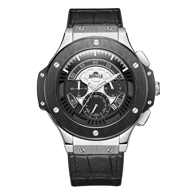 Baogela Hommes Montres Hommes Horloge de Luxe Marque Quartz Sport Montre Rose Chronographie Montre-Bracelet Pour Hommes1910