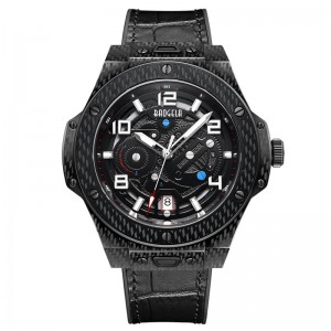 Baogela Men \'s Watch Mechanical Watch Automatic Hollow Fode Men\' s Luminous großes Zifferblatt 50m wasserdichte Uhr 2001 Schwarz