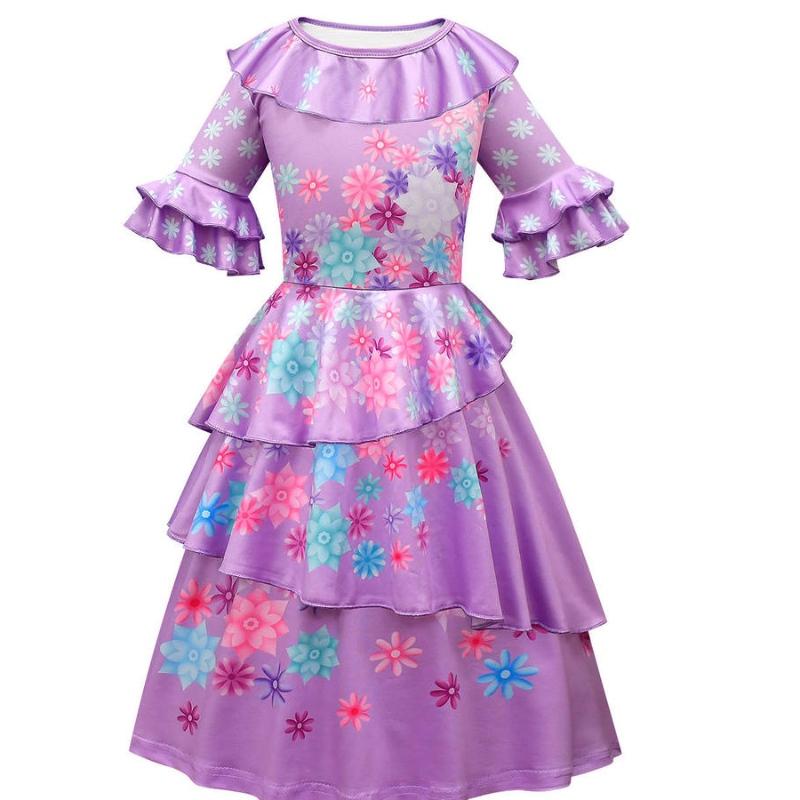 TV Movie Cosplay Girls Kurzarm Blume Rüschen Prinzessin Party Kleidung Kleid Kostüme