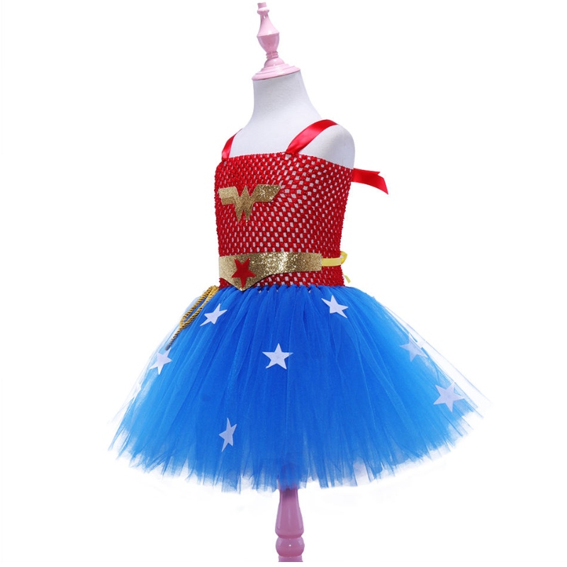 Mädchenkleid Cosplay Dawn of Justice Kleid für Mädchen Kinder Kinder Superhelden Cosplay Halloween Party Kleid Kostüm für 2-12 Jahre