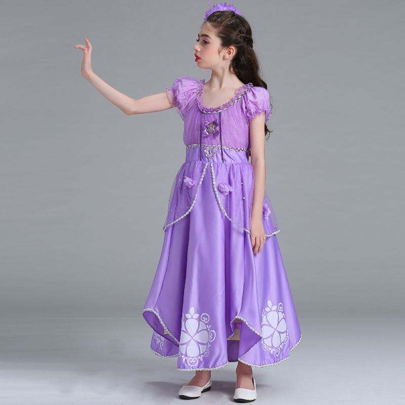 Baige Sophia Rapunzel Kleid Lilac Girl Prinzessin Kleid Performance Halloween Prinzessin Girl Cosplay Kostüm