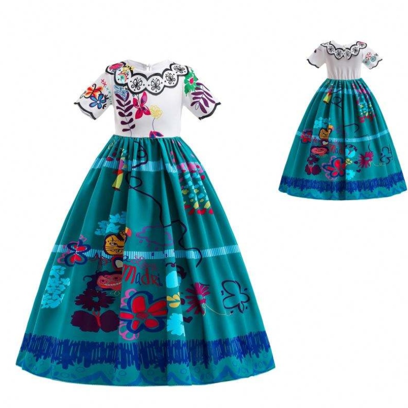 Baige Girls Tödliche Kleider für Halloween Prinzessin Encanto Mirabel Kleid Karneval Party Prinzessin Kostüm für Mädchen