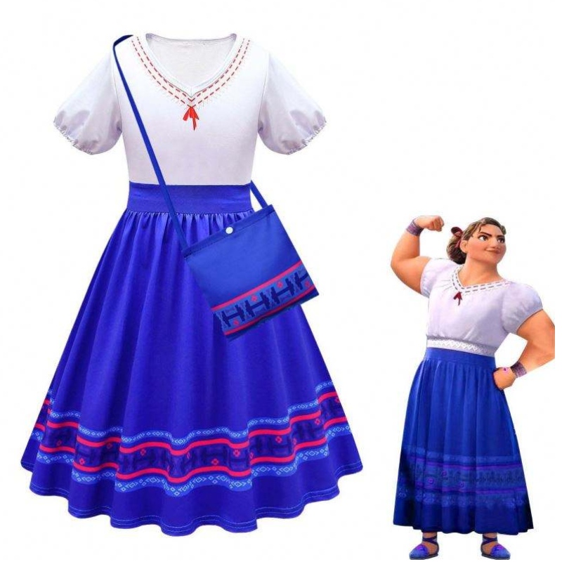 Baige Girls Encanto Kleider Cosplay Mirabel Kostüme Fancy Kinder Prinzessin Kleidung Kinder Geburtstagskarneval Party Encanto Kleid