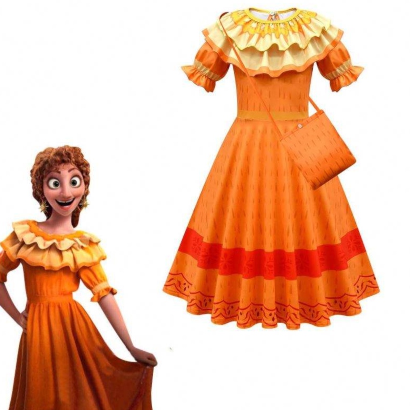 Baige Girls Encanto Kleider Cosplay Mirabel Kostüme Fancy Kinder Prinzessin Kleidung Kinder Geburtstagskarneval Party Encanto Kleid
