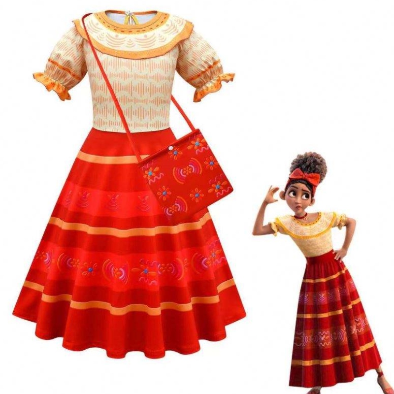 Baige Girls Encanto Kleider Cosplay Mirabel Kostüme Fancy Kinder Prinzessin Kleidung Kinder Geburtstagskarneval Party Encanto Kleid