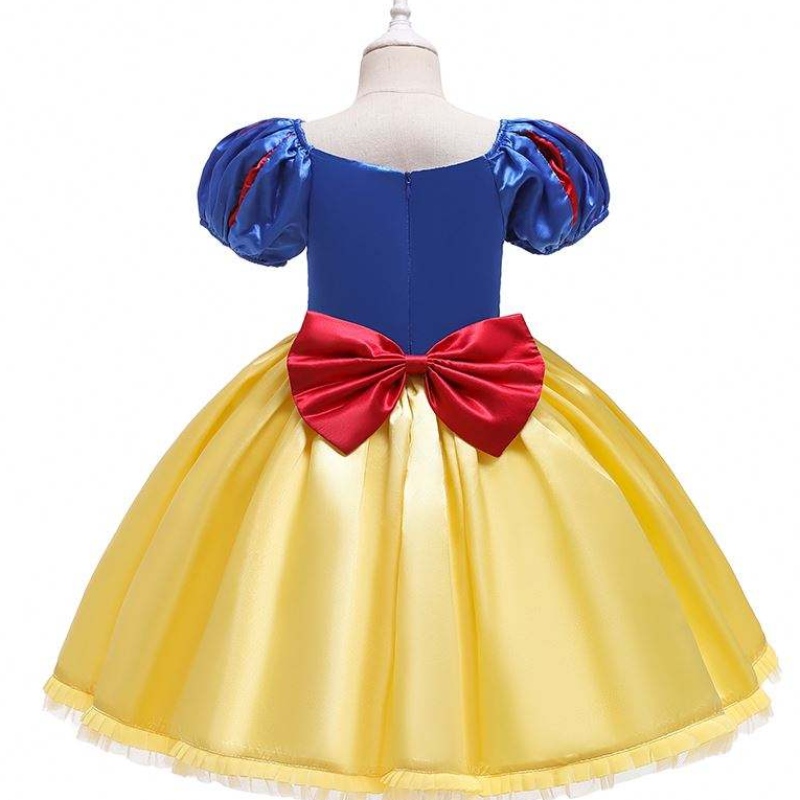 Baige Neuankömmlinge kurze Ärmeln Schneewittchen Kleid Mädchen Weihnachten Halloween Partykleid D0677