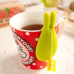 Kaninchenform Teebeutelhalter, Clip Tasse Tasse Teesieb Clips, Silikon -Tee -Infuser -Clips