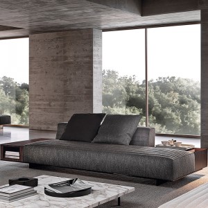 Italienisch Minotti moderne schwarze Baumwolle und Leinensofa Stoff Schnittset Möbel