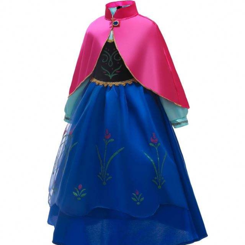 Baigeneue Kinder Kostüme Kostüme Elsa Anna Long Puffy Halloween Partykleid mit Cape BXDCPF