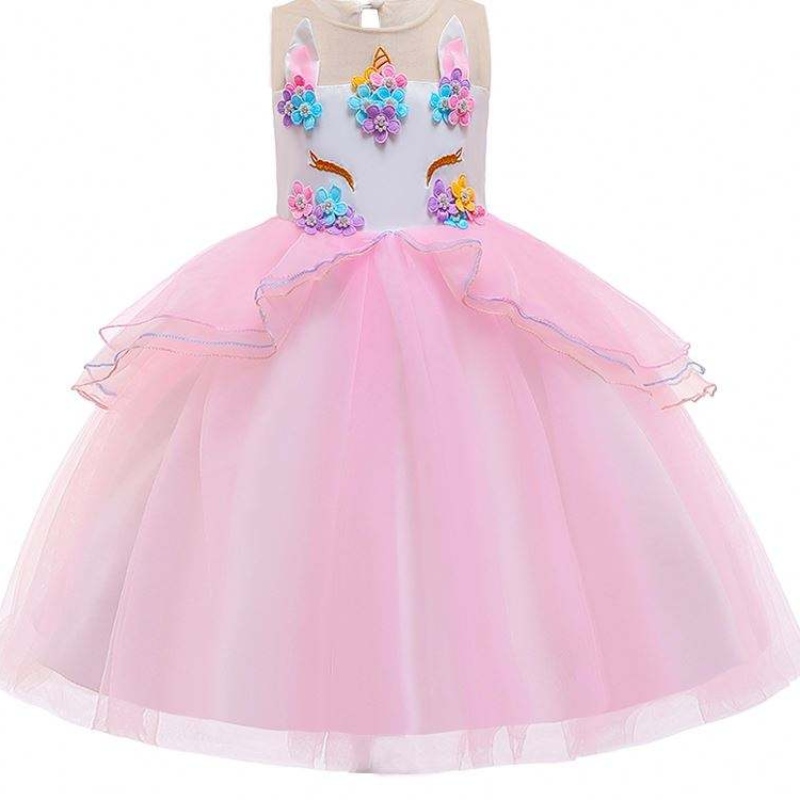 Großhandel Babytuch Kinder Einhorn Ballkleid Kleider Kleid Design Mädchen Party Kleider DJS006