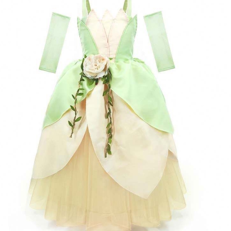 Kindergeburtstagsfeier Halloween Fancy Ballkleid Dress Up The Frog Girls Prinzessin Tiana Kostüm HCTB-006