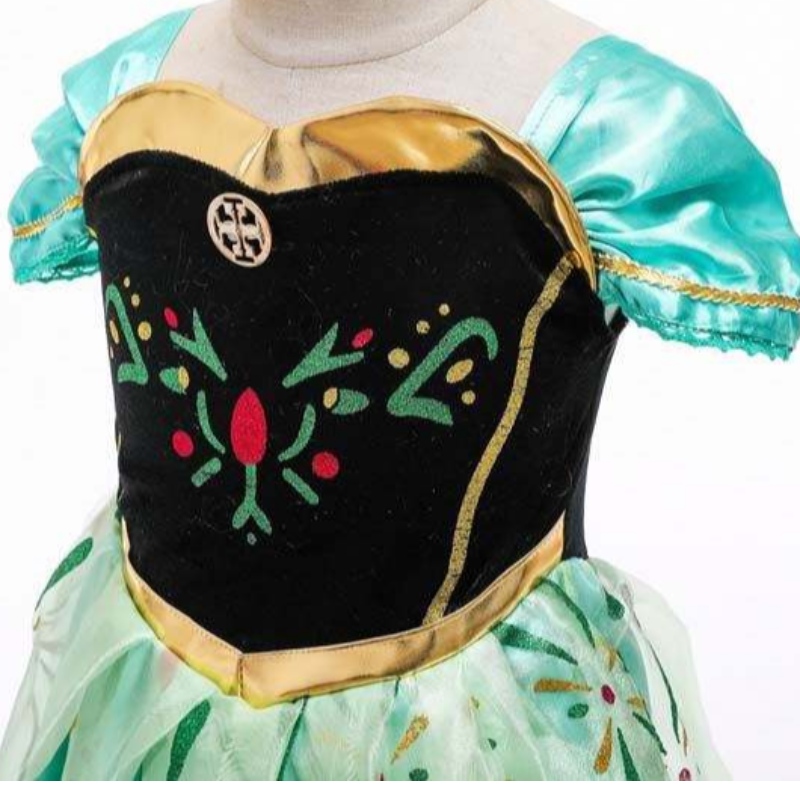 Ice Princess Krönung Grün Kostüm Kleinkind kleine Mädchen Anna Green Prinzessin Kleid HCGD-007